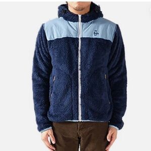 Chums Men's Elmo Navy and Light Blue Fleece Full-Zip Hoodie Jacket size XL